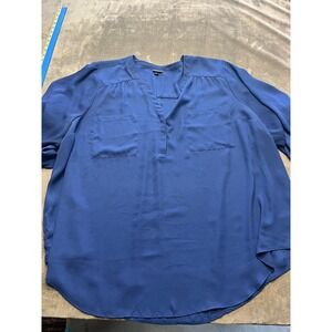 Torrid Harper Blue V Neck Pocket Roll Tab Sleeve Tunic Shirt Plus Size 5